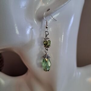 Handmade Crystal Dangle Earrings in Silver